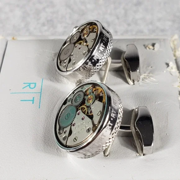 Tateossian London Mechanical‎ Cufflinks Sterling Silver Watch Movement Steampunk